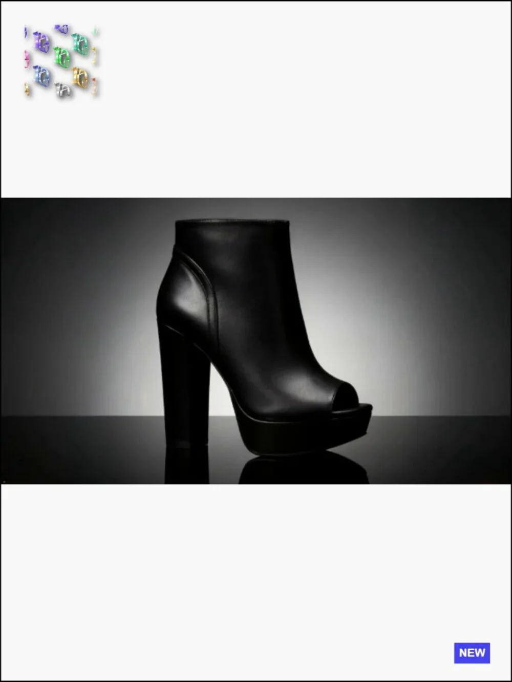 Peep Toe Ankle Boots Chunky Heel Platform Back Zip Booties